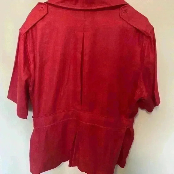 Lauren  Ralph Lauren Red Short Sleeve Jacket/Top Size 14W - Picture 2 of 6